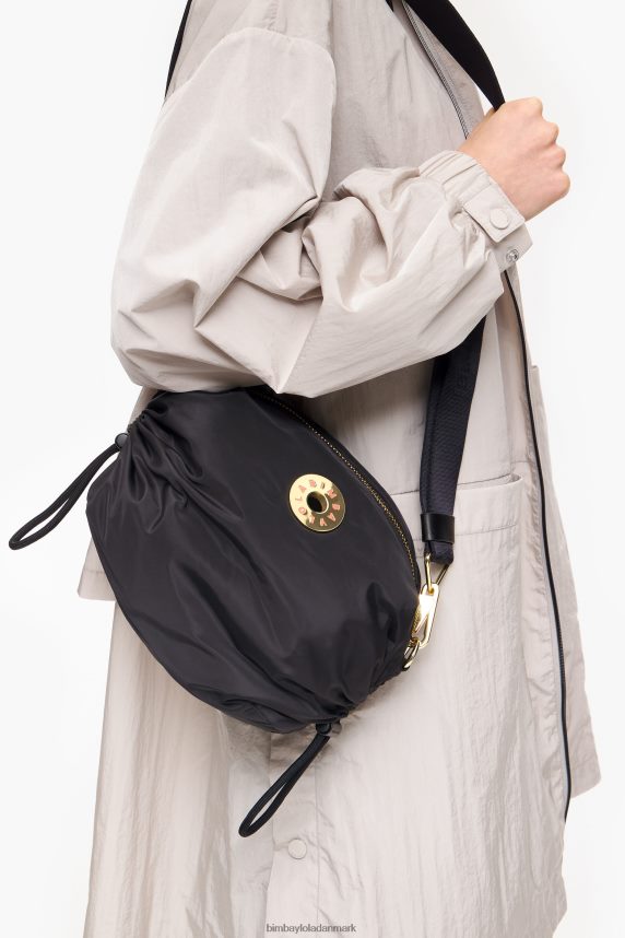 Bimba Y Lola crossbody taske med rynker i nylon 46TD4J90sort