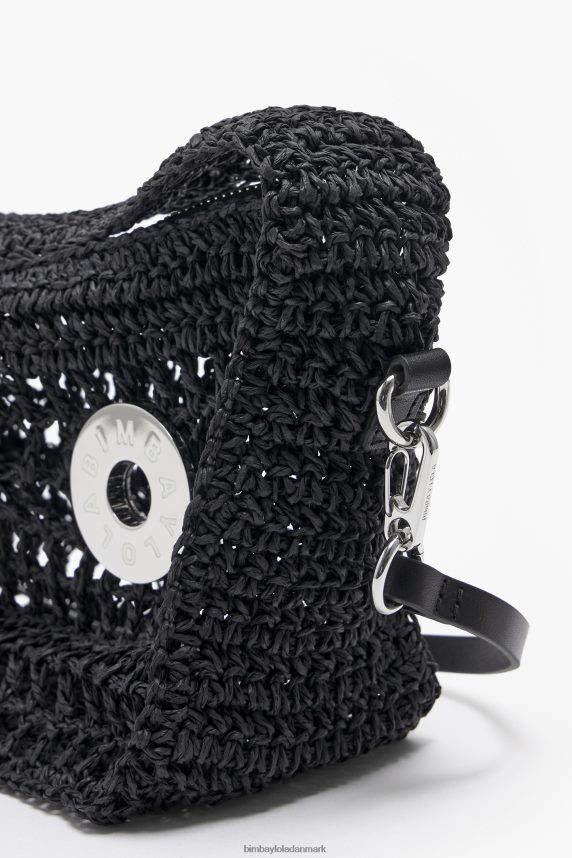 Bimba Y Lola raffia hobo taske 46TD4J6sort