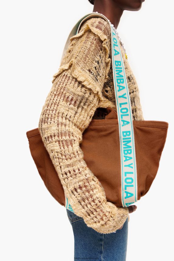 Bimba Y Lola shoppertaske i lærred 46TD4J85tan