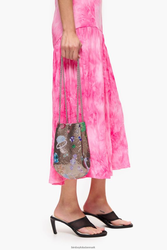 Bimba Y Lola faldne juveler print mesh bøttepose 46TD4J147gylden