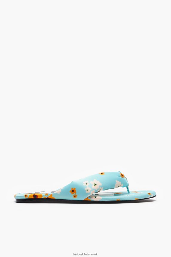 Bimba Y Lola akryl blomsterprint rørformet flad sandal 46TD4J571blå