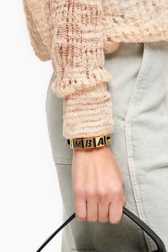 Bimba Y Lola bogstaver læder armbånd 46TD4J659sort