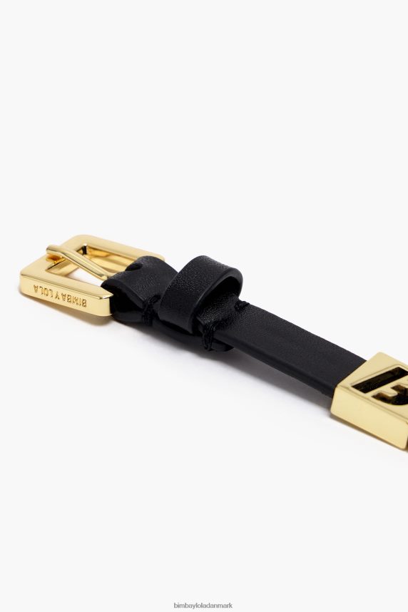 Bimba Y Lola bogstaver læder armbånd 46TD4J659sort