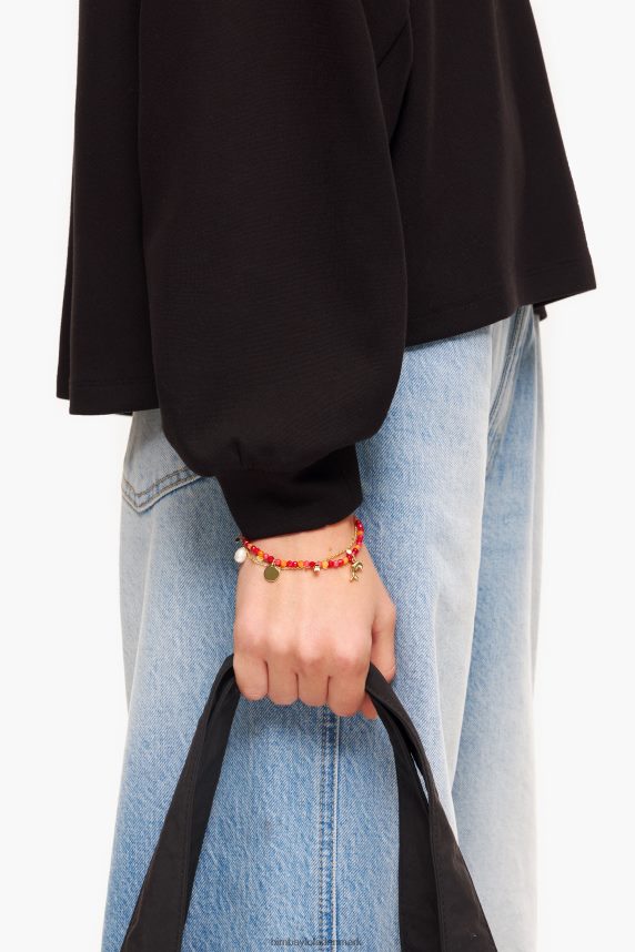 Bimba Y Lola dobbelt sten armbånd 46TD4J735koral