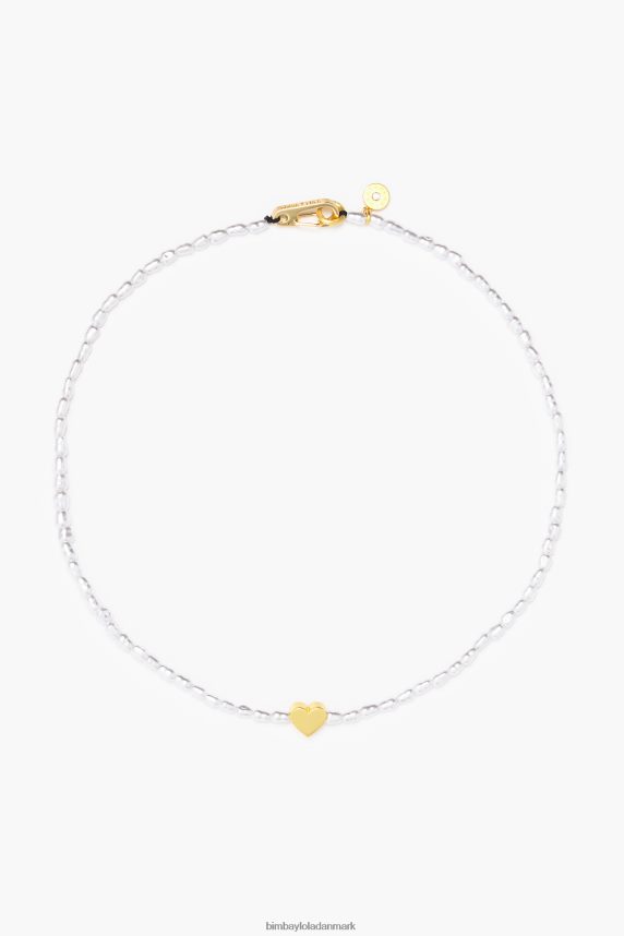 Bimba Y Lola kort hjerte halskæde med perler 46TD4J788gylden