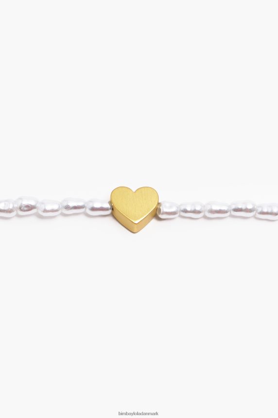 Bimba Y Lola kort hjerte halskæde med perler 46TD4J788gylden