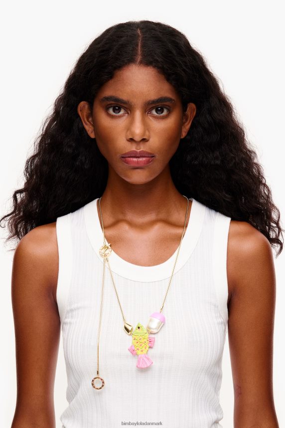 Bimba Y Lola multifarvet raffia halskæde 46TD4J700lyserød