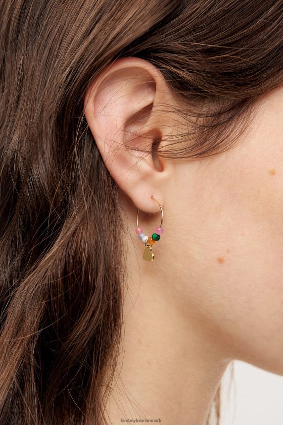 Bimba Y Lola bøjle øreringe 46TD4J691gyldent hjerte og krystal