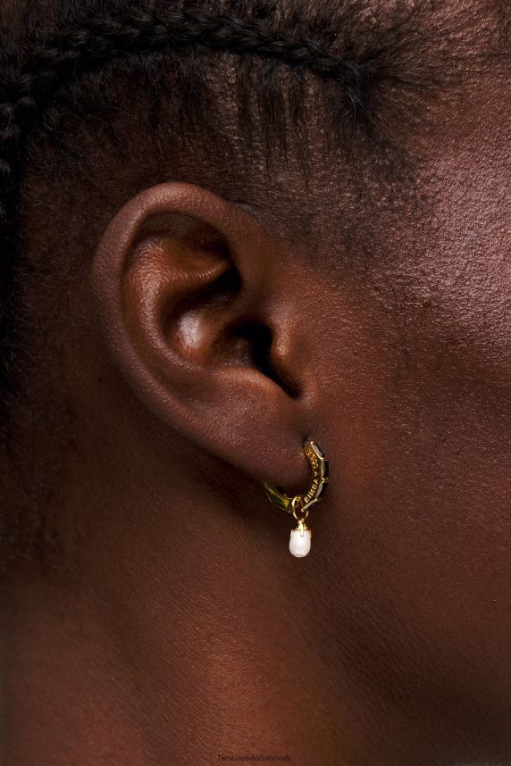 Bimba Y Lola crystal perle hoop øreringe 46TD4J781sort