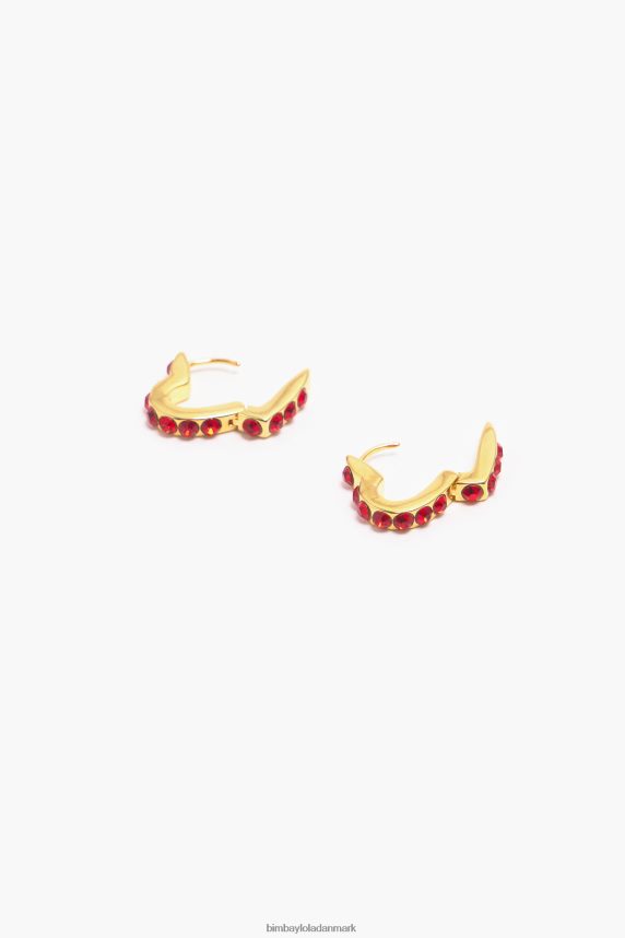 Bimba Y Lola hjerte krystaller bøjle øreringe 46TD4J779rød
