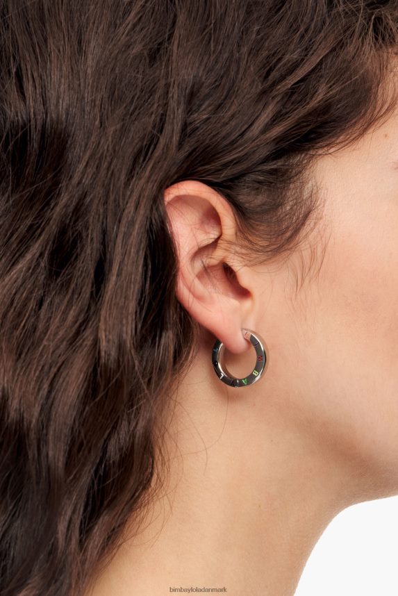 Bimba Y Lola øreringe med logo 46TD4J717mørk sølv og flerfarvet