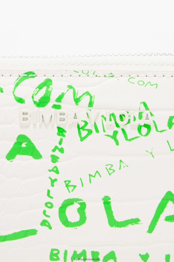 Bimba Y Lola pung med klap med krokodilletryk 46TD4J1043hvid