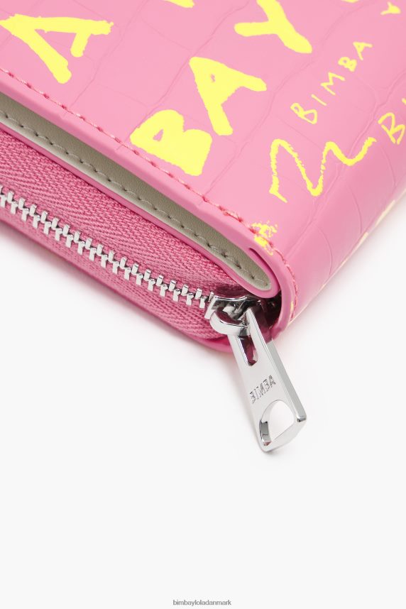Bimba Y Lola pung med klap med krokodilletryk 46TD4J1044lyserød