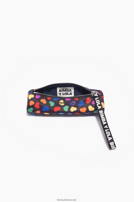 Bimba Y Lola hjertetryk nylon cylindrisk etui 46TD4J1119sort