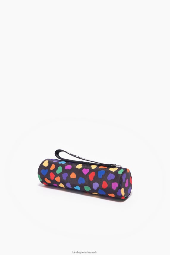 Bimba Y Lola hjertetryk nylon cylindrisk etui 46TD4J1119sort