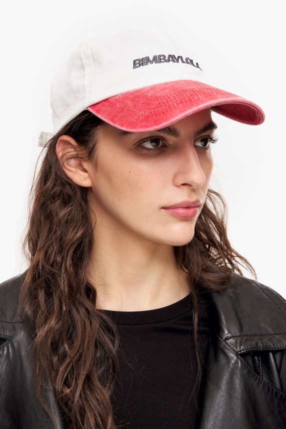 Bimba Y Lola tofarvet bomuldshætte 46TD4J872hvid