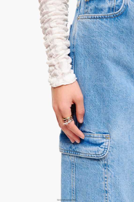 Bimba Y Lola ring sæt 46TD4J684blomster og krystaller