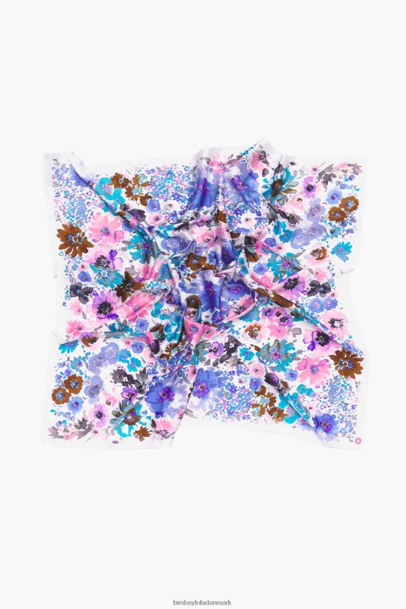 Bimba Y Lola akvarel blomstret tørklæde 46TD4J617hvid