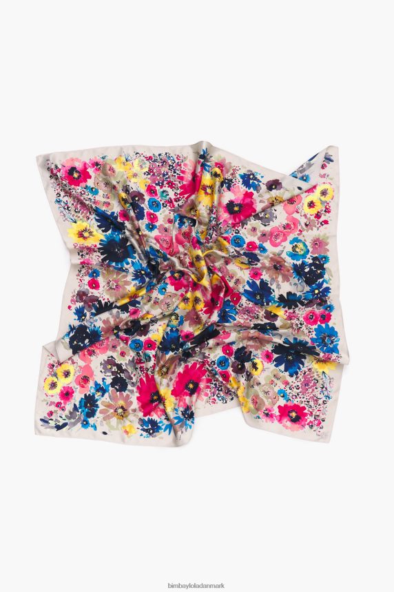 Bimba Y Lola akvarel blomstret tørklæde 46TD4J618beige