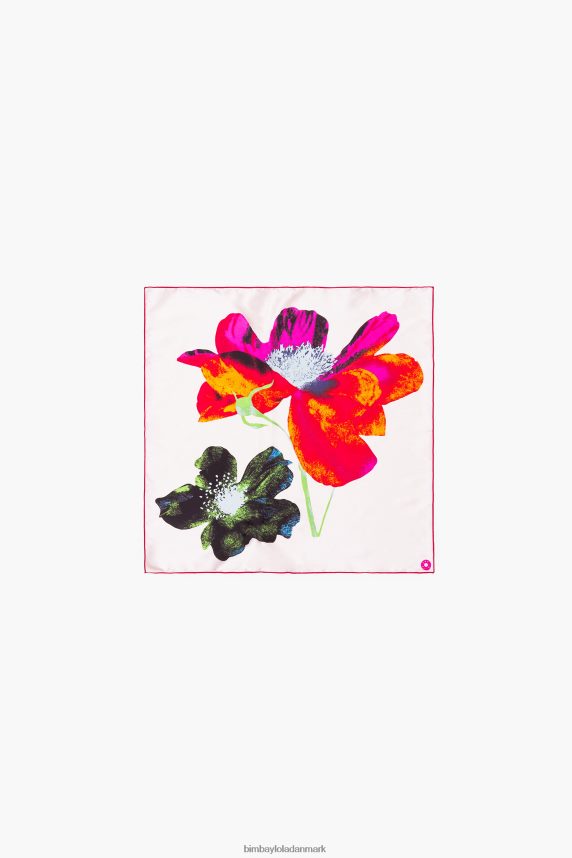 Bimba Y Lola blomstret silketørklæde 46TD4J606off-white