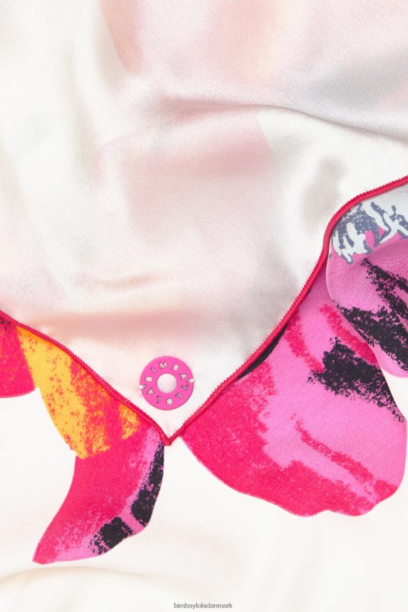 Bimba Y Lola blomstret silketørklæde 46TD4J606off-white