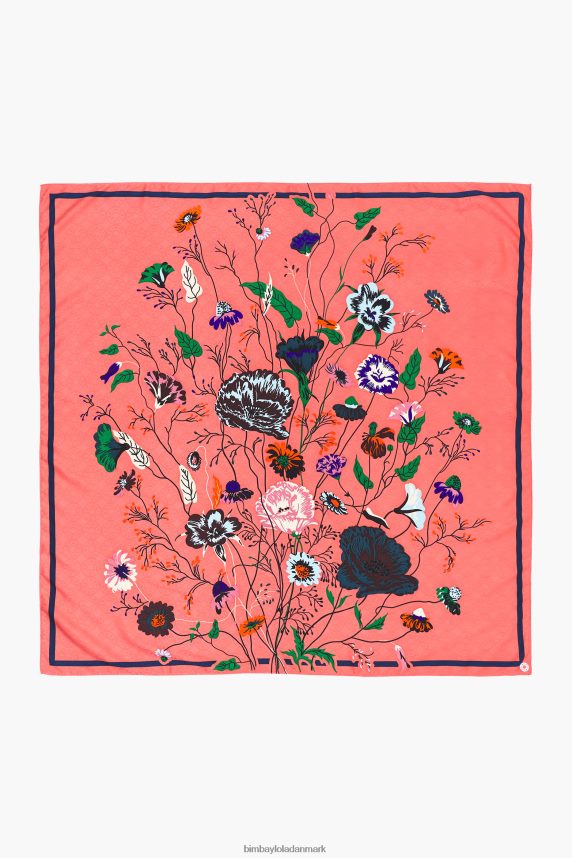 Bimba Y Lola blomstret tørklæde 46TD4J608koral