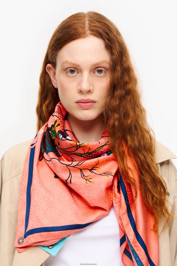 Bimba Y Lola blomstret tørklæde 46TD4J608koral