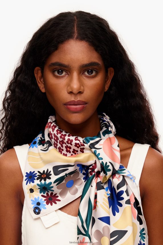 Bimba Y Lola dyr og blomster tørklæde 46TD4J647lysegrå