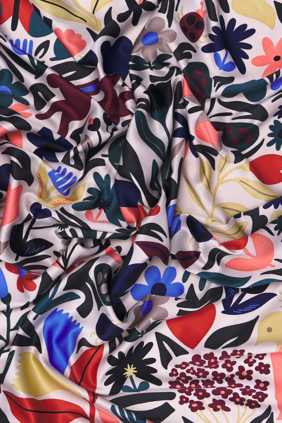 Bimba Y Lola dyr og blomster tørklæde 46TD4J647lysegrå