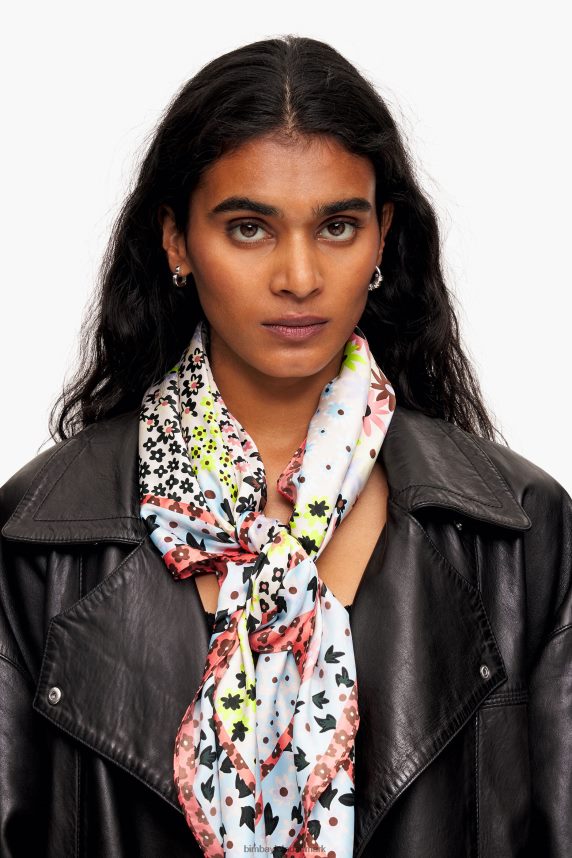 Bimba Y Lola geometrisk blomstret tørklæde 46TD4J631hvid