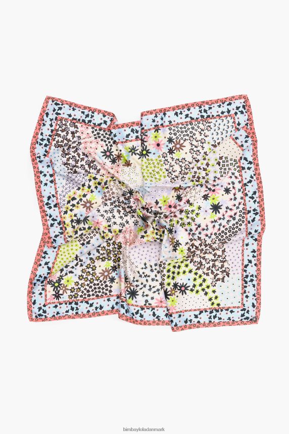 Bimba Y Lola geometrisk blomstret tørklæde 46TD4J631hvid