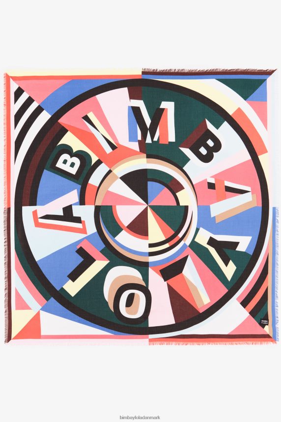 Bimba Y Lola geometrisk logo sjal 46TD4J646koral