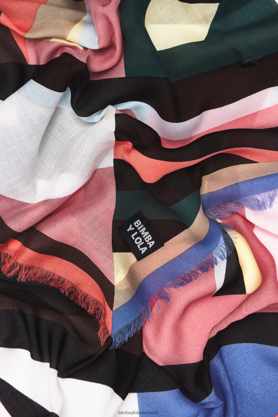 Bimba Y Lola geometrisk logo sjal 46TD4J646koral