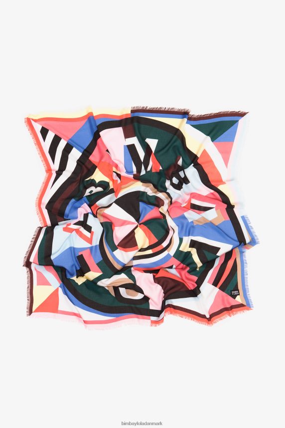 Bimba Y Lola geometrisk logo sjal 46TD4J646koral