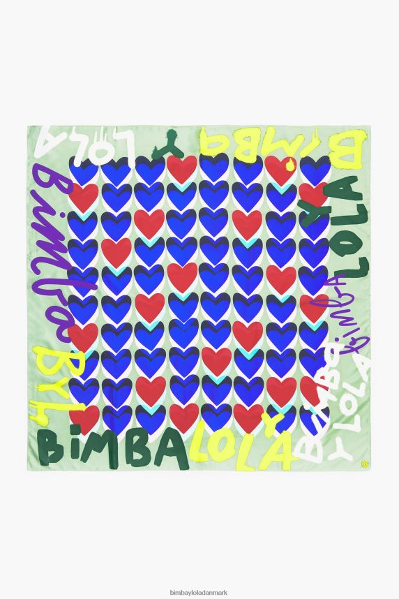 Bimba Y Lola hjerter graffiti logo tørklæde 46TD4J613mynte