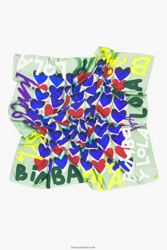 Bimba Y Lola hjerter graffiti logo tørklæde 46TD4J613mynte