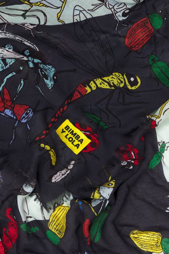 Bimba Y Lola insekter og logo sjal 46TD4J639grå