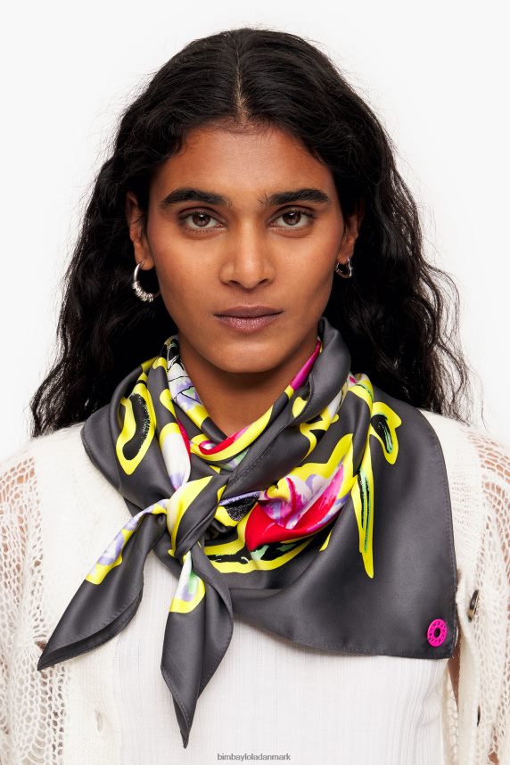 Bimba Y Lola mørkt blomstret tørklæde 46TD4J604grå