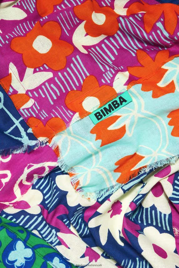 Bimba Y Lola patchwork sjal 46TD4J650akvamarin