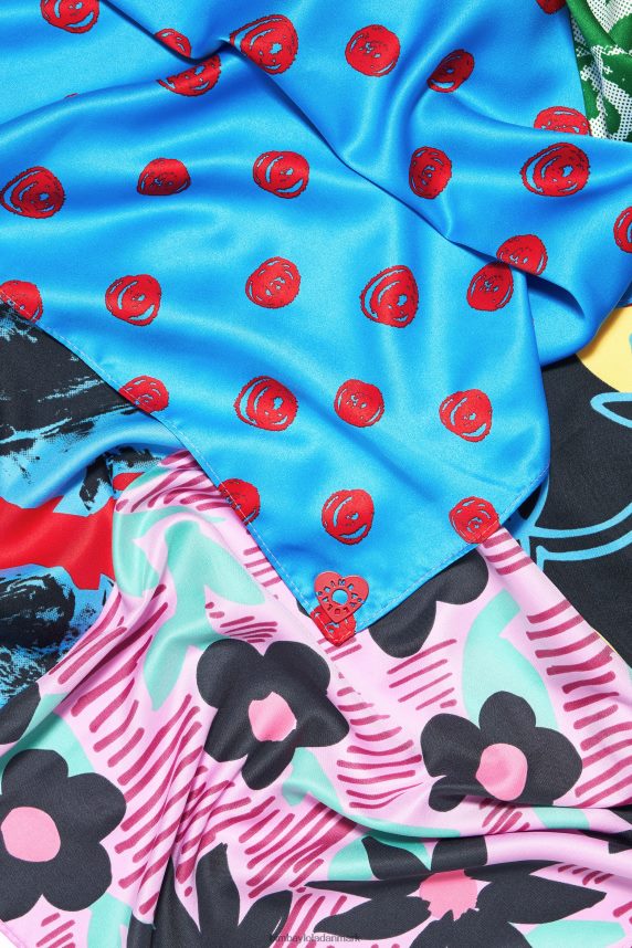 Bimba Y Lola tørklæde med patchwork print 46TD4J649blå