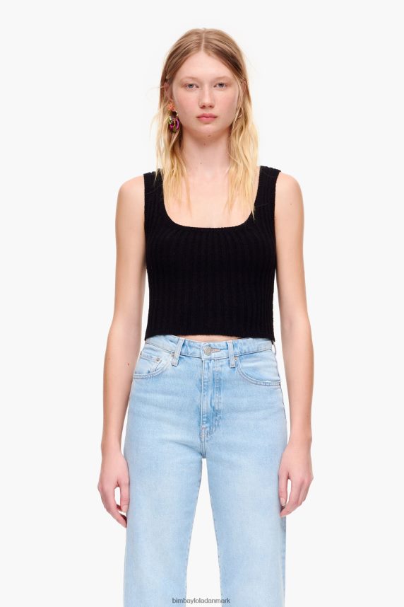 Bimba Y Lola ribkantet top 46TD4J313sort