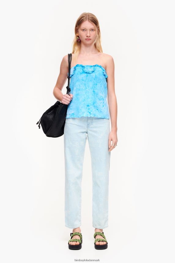 Bimba Y Lola tætsiddende flæse top 46TD4J341blå