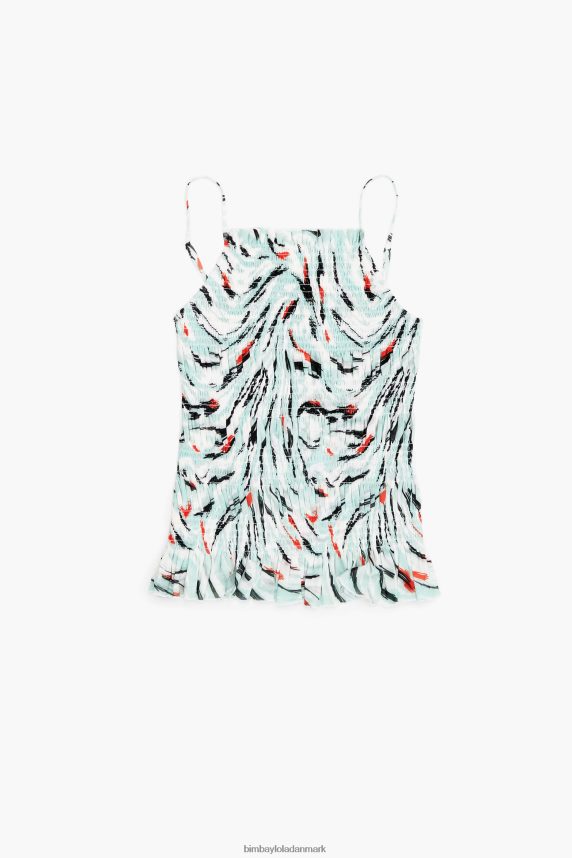 Bimba Y Lola top med sommerfuglevingeprint 46TD4J350mynte