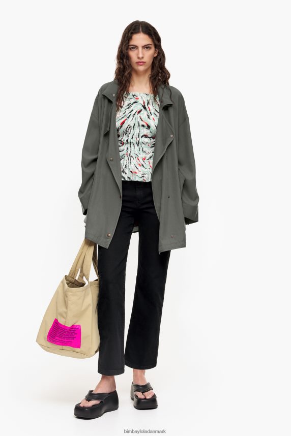 Bimba Y Lola top med sommerfuglevingeprint 46TD4J350mynte