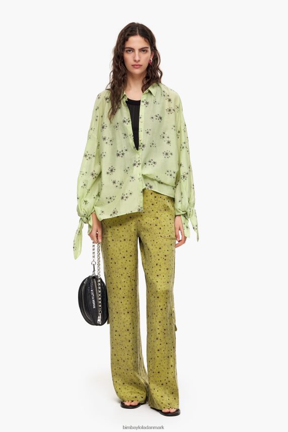 Bimba Y Lola blomster cupro bukser med fuld print 46TD4J437kaki