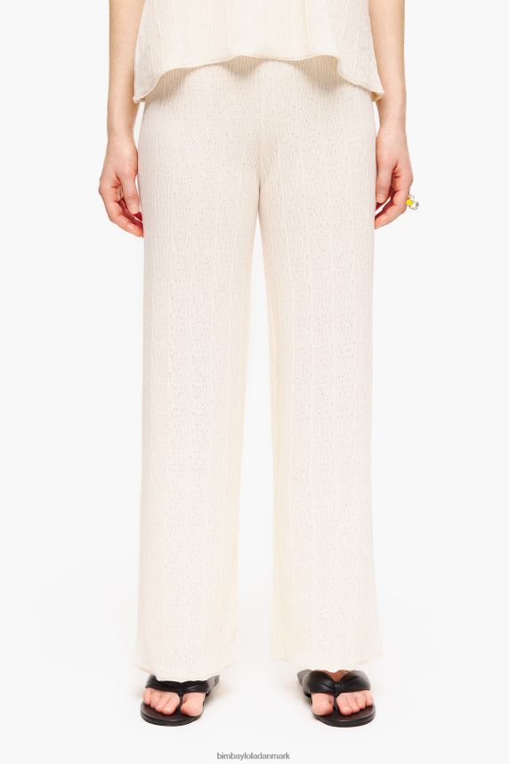 Bimba Y Lola jersey-strikkede bukser 46TD4J399ecru