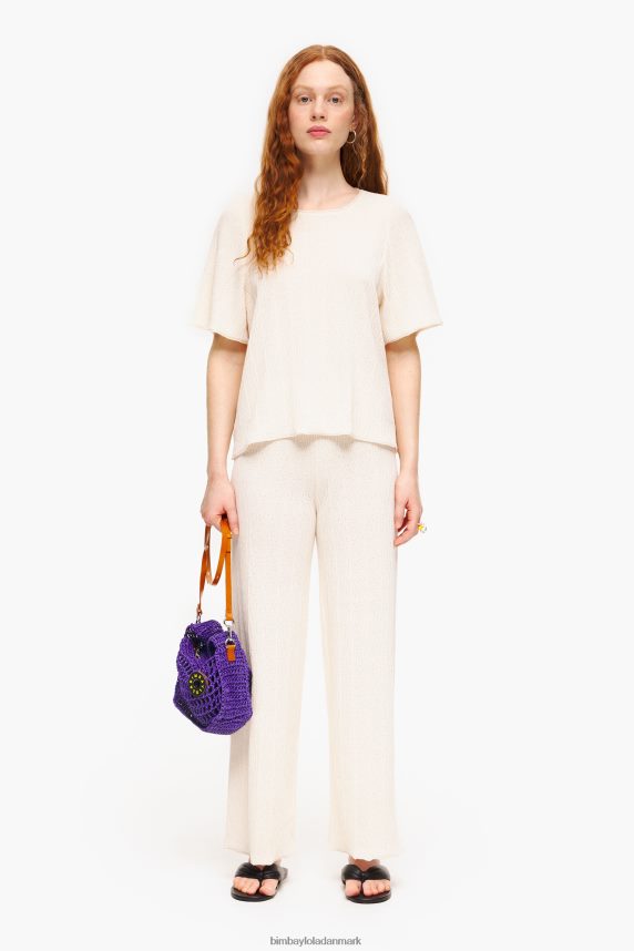 Bimba Y Lola jersey-strikkede bukser 46TD4J399ecru