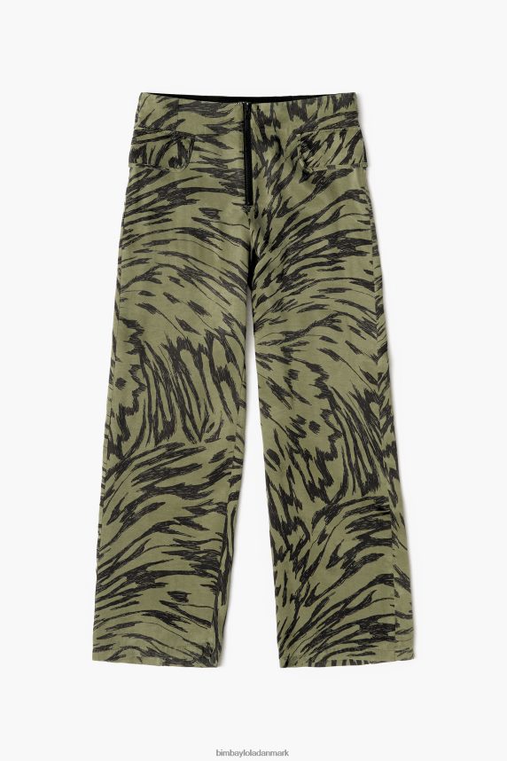 Bimba Y Lola khaki butterfly wing tofarvede bukser 46TD4J402flyder