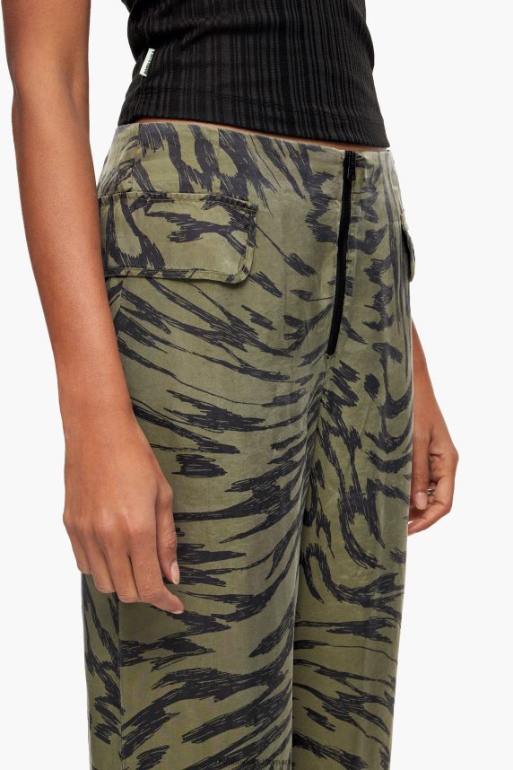 Bimba Y Lola khaki butterfly wing tofarvede bukser 46TD4J402flyder