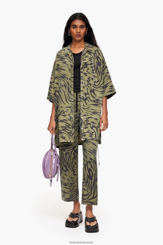 Bimba Y Lola khaki butterfly wing tofarvede bukser 46TD4J402flyder